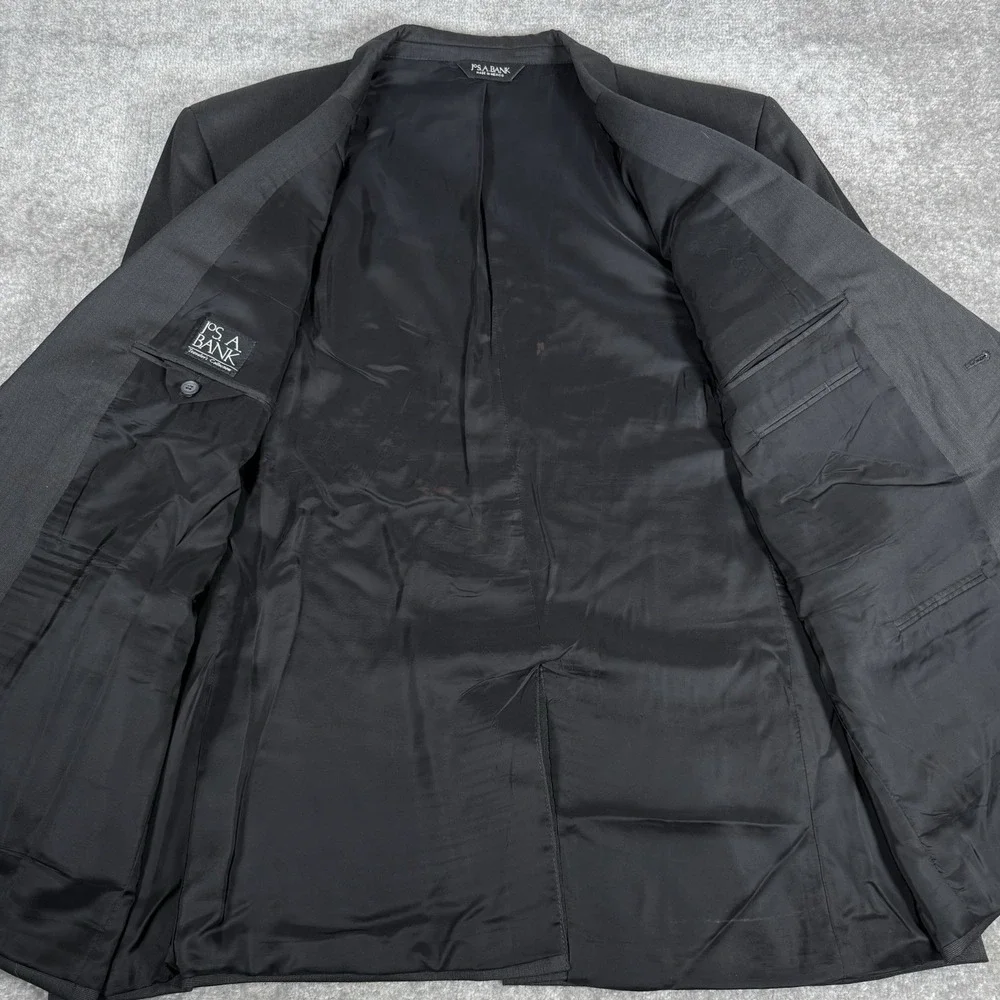 Jos A Bank Blazer Men's 52R Black Wool‎ Two Button Travelers Collection Jacket